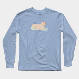 Napping Capybara Long Sleeve T-Shirt